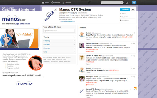 MANOS CTR Twitter page template<br>
F 